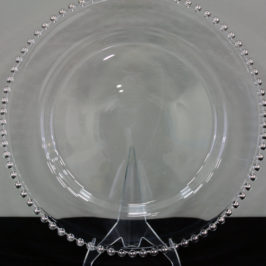 Silver Beaded Glass Charger
